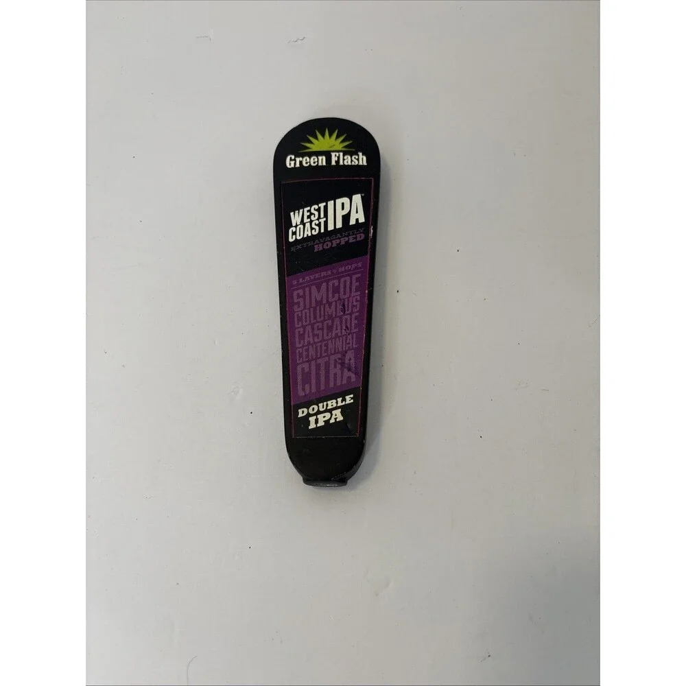 Green Flash West Coast 2-Sided IPA Beer Tap Handle San Diego CA